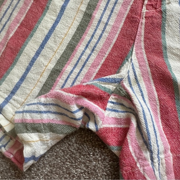 Old Navy Mid Rise Everyday Linen Blend Multicolor Stripes Women's Size 14 Summer - Picture 9 of 16